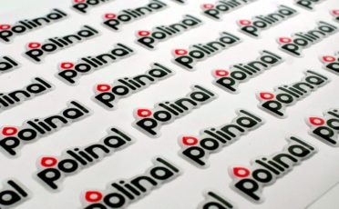 Polinal logo in the form of 3D stickers on a sheet
