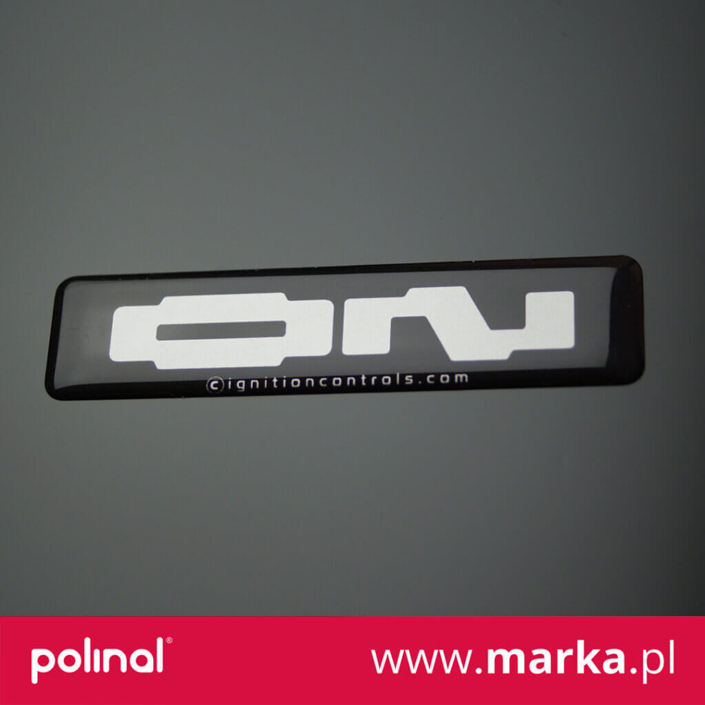 Black rectangle domed sticker for the ignitioncontrols.com