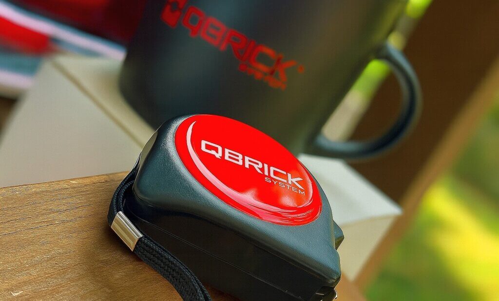 Domed sticker use on a collateral - measurement tape, made for Qbrick System