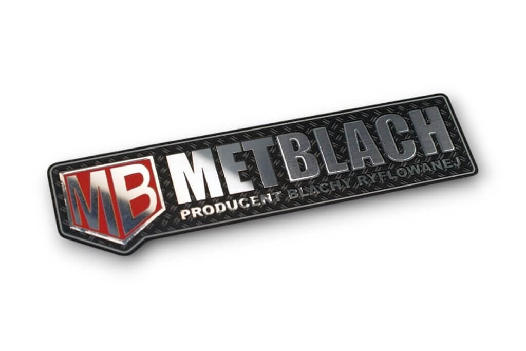 Logo plate for METBLACH brand products
