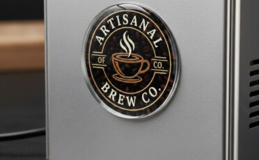 Dome sticker on a coffee machine